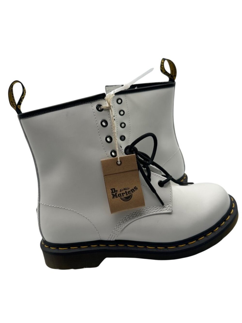 Dr. Martens Women 11 Unisex Genuine AirWair Leather Style 101 YS White Boots